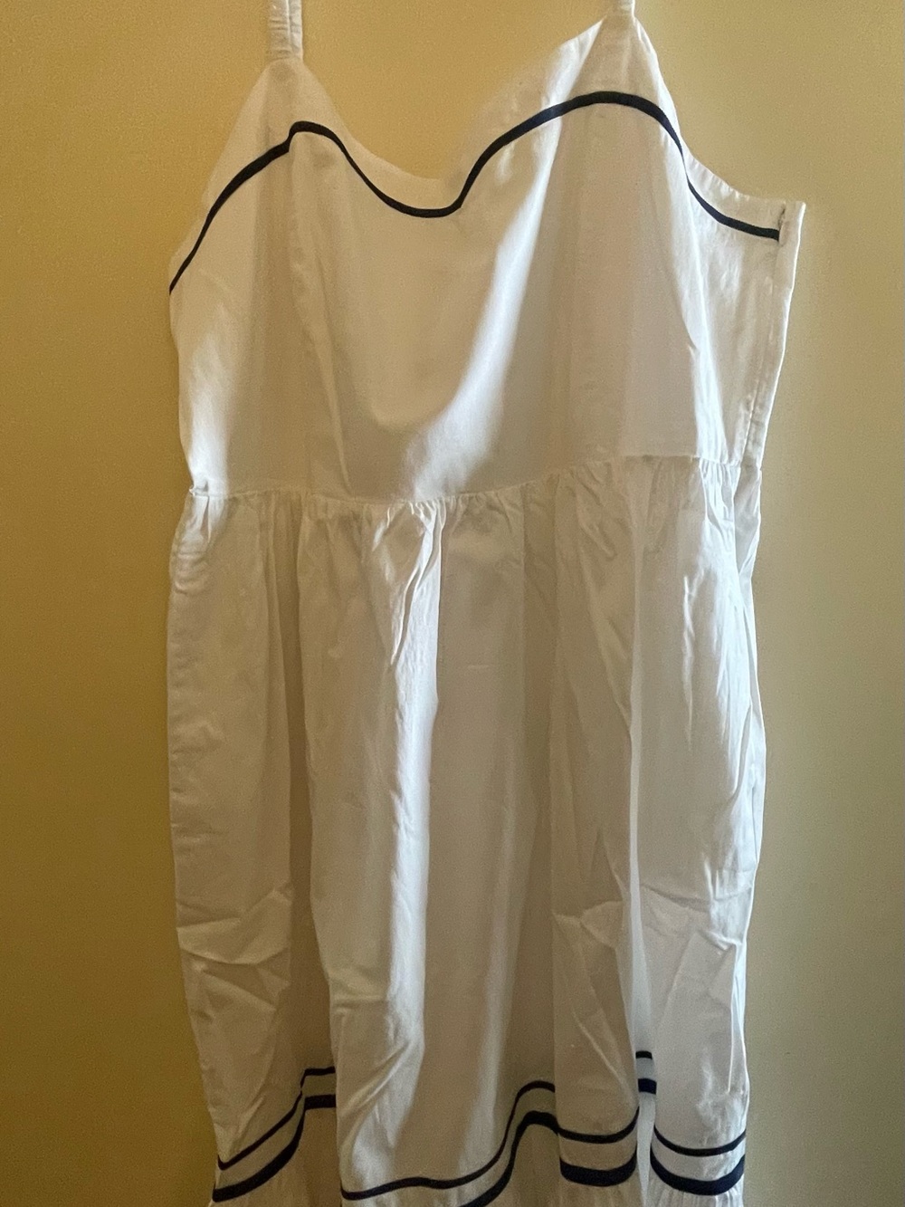 White Sundress with Black Piping